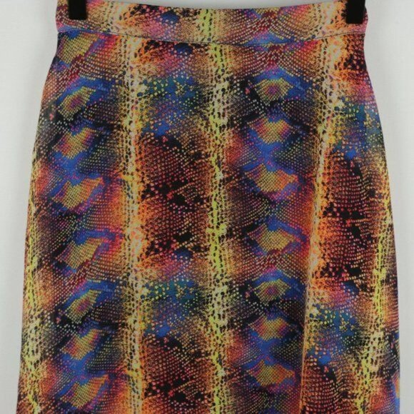 Disney D-Signed Girls Large Multicolor Snake Print High Low Pull On Skirt - Picture 2 of 8